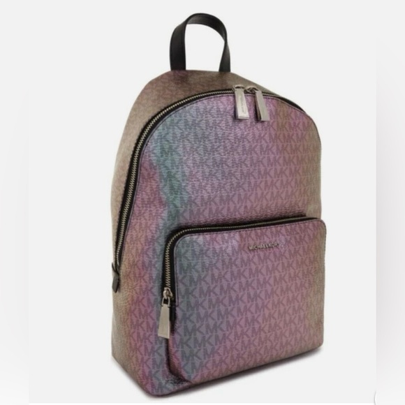 NWOT Michael Kors Signature Wythe Metallic Backpack. No callouts, never used. - Picture 1 of 15
